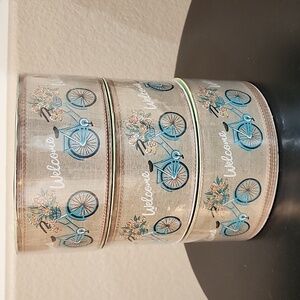 NEW 3 Rolls WELCOME Member's Mark Premium Wire-Edged Ribbon 2-1/2" x 150 yards